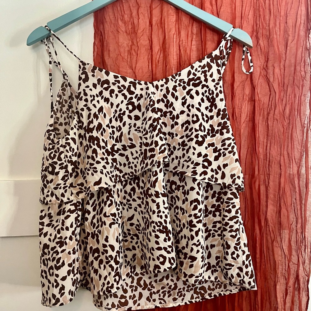 Crescent Leopard Ruffle Camisole